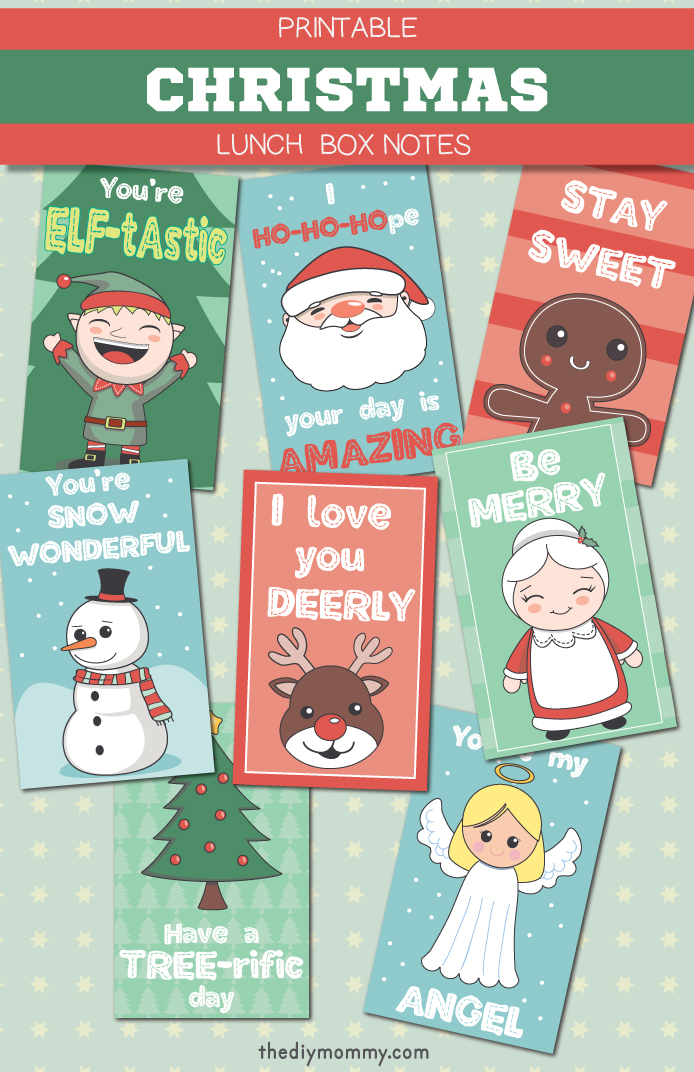 Adorable & Free Christmas Lunch Box Notes Printables