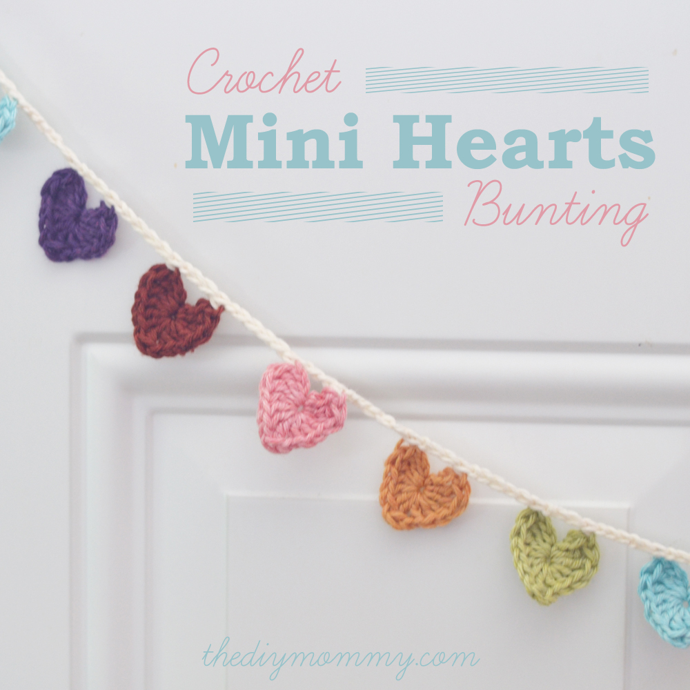 Crochet a Mini Hearts Bunting Banner