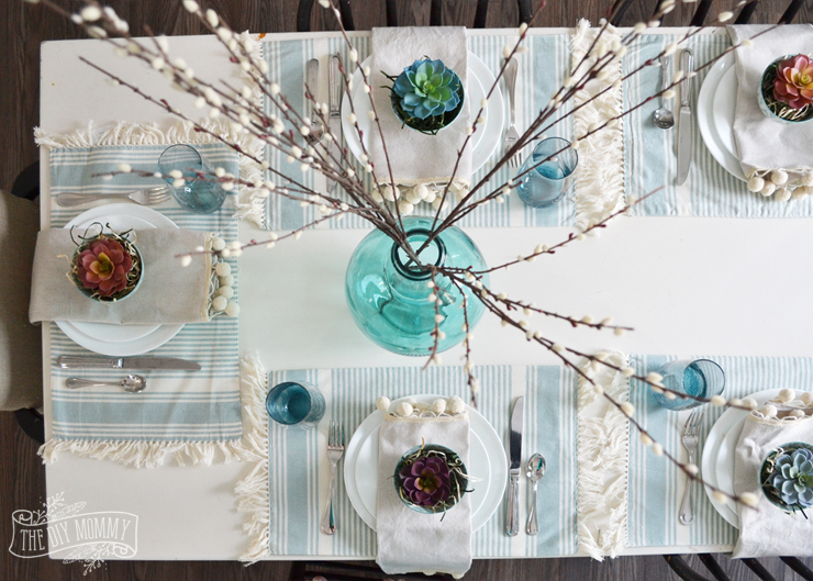 A Fresh Nature Inspired Spring or Easter Table Setting #DIYMySpring