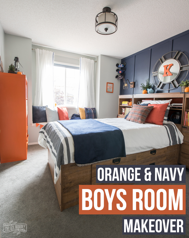 A Modern Navy & Orange Nautical Kids’ Room Makeover
