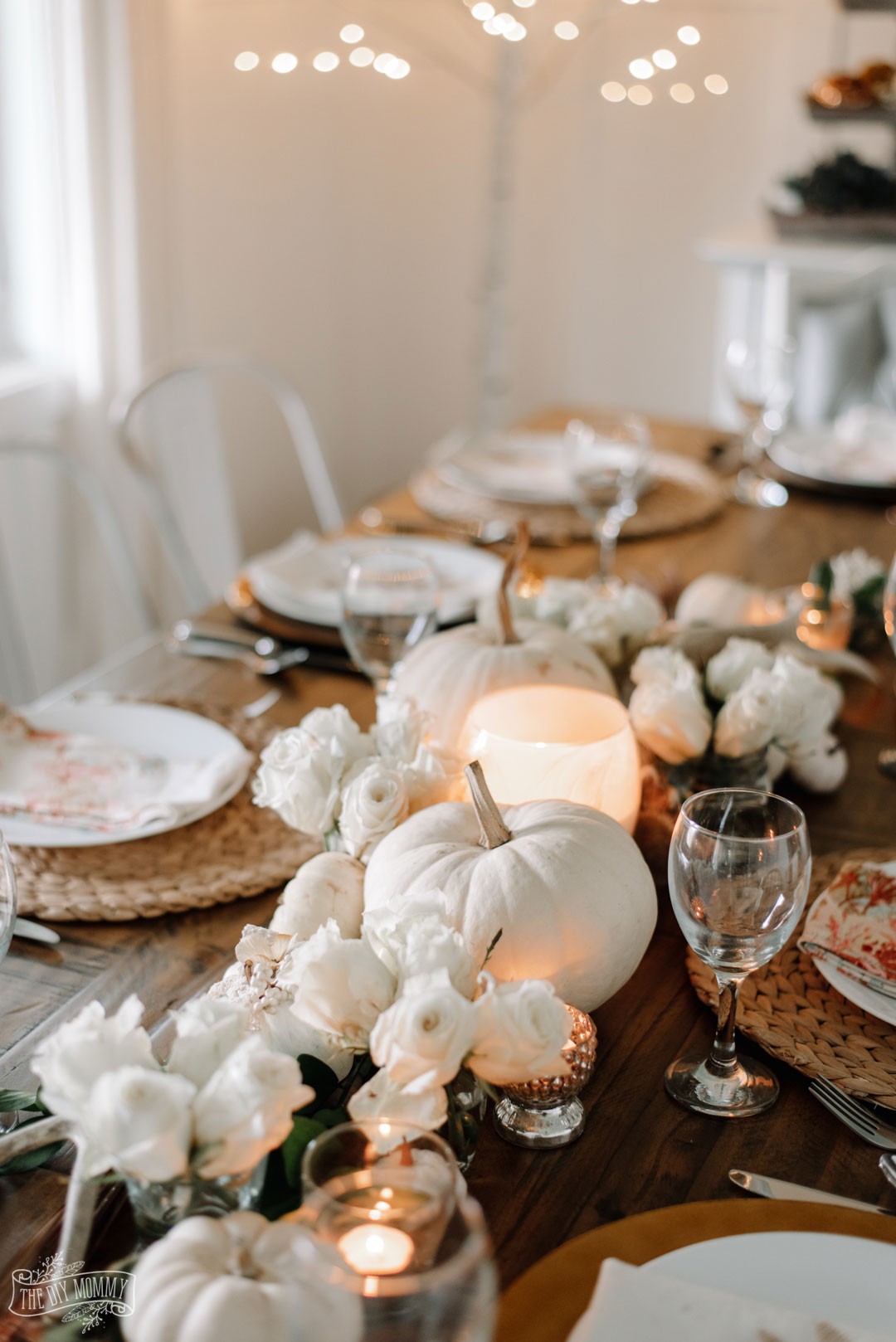 An Elegant Thanksgiving Table for 12 in Whites & Creams