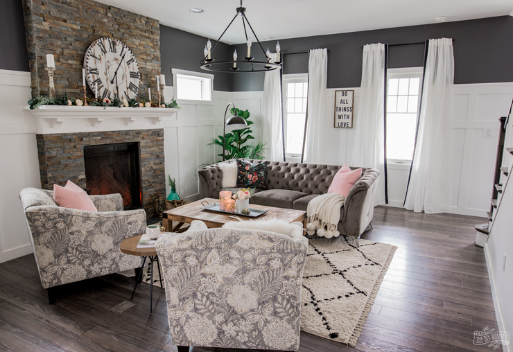 A Cozy, Rustic Glam Living Room Makeover for Fall