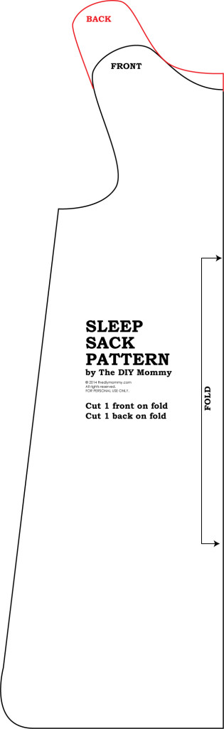 Free printable baby sleep sack pattern